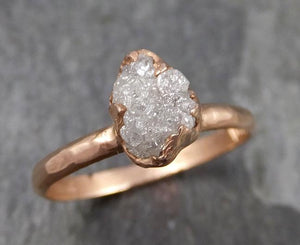 Raw Diamond Solitaire Engagement Ring Rough 14k rose Gold Wedding Ring diamond Stacking Ring Rough Diamond Ring byAngeline 0840 - Gemstone ring by Angeline