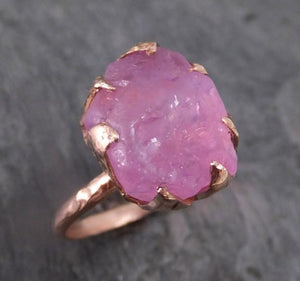 Raw Spinel Rose Gold statement Ring One Of a Kind Pink Lavender Gemstone Ring stone Ring 0105 - by Angeline