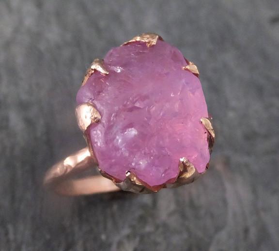 Raw Spinel Rose Gold statement Ring One Of a Kind Pink Lavender Gemstone Ring stone Ring 0105 - by Angeline