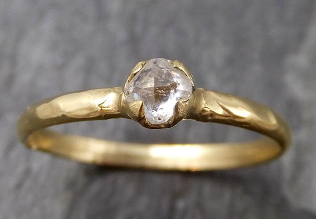 Fancy cut white Diamond Solitaire Engagement 14k yellow Gold Wedding Ring byAngeline 0852 - Gemstone ring by Angeline