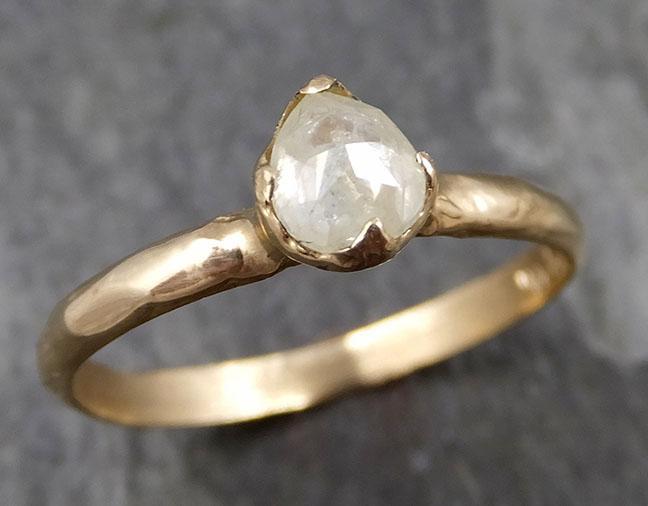 Faceted Fancy cut White Diamond Engagement 14k Yellow Gold Solitaire Wedding Ring byAngeline 0856 - Gemstone ring by Angeline