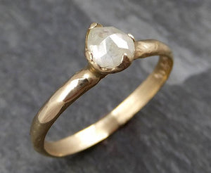 Faceted Fancy cut White Diamond Engagement 14k Yellow Gold Solitaire Wedding Ring byAngeline 0856 - Gemstone ring by Angeline