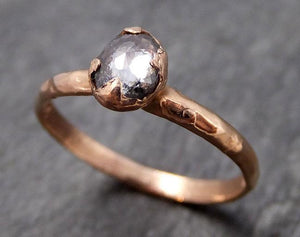 Fancy cut Salt and pepper Solitaire Diamond Engagement 14k Rose Gold Wedding Ring byAngeline 0866 - Gemstone ring by Angeline