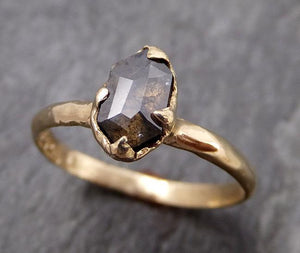 Fancy cut salt and pepper Diamond Engagement 14k Rose Gold Solitaire Wedding Ring byAngeline 0867 - Gemstone ring by Angeline