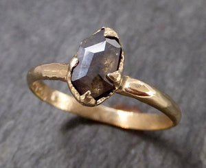 Fancy cut salt and pepper Diamond Engagement 14k Rose Gold Solitaire Wedding Ring byAngeline 0867 - Gemstone ring by Angeline