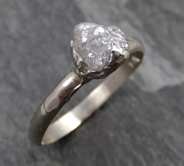 Rough Diamond Engagement Ring Raw 14k White Gold Ring Wedding Diamond Solitaire Rough Diamond Ring byAngeline 0873 - Gemstone ring by Angeline