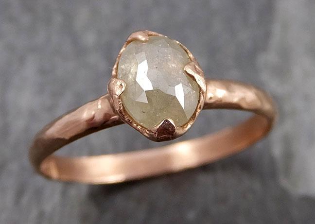 Faceted Fancy cut White Diamond Engagement 14k Yellow Gold Solitaire Wedding Ring byAngeline 0874 - Gemstone ring by Angeline