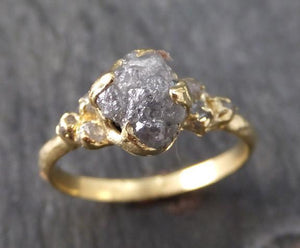 Raw Diamond 18k gold Engagement Ring Rough Gold Wedding Ring diamond Wedding Ring Rough Diamond Ring byAngeline - by Angeline
