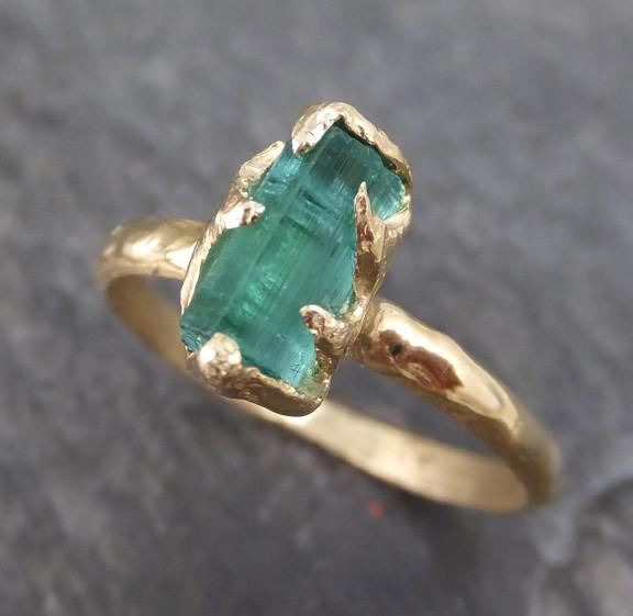 raw sea green tourmaline gold ring rough uncut gemstone tourmaline rec ...