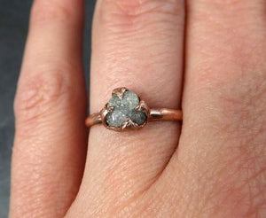 Raw Diamond Solitaire Engagement Ring Rough 14k rose Gold Wedding Ring diamond Wedding Set Stacking Ring Rough Diamond Ring by Angeline - by Angeline
