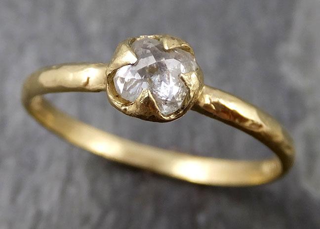 Fancy cut white Diamond Solitaire Engagement 14k yellow Gold Wedding Ring byAngeline 0876 - Gemstone ring by Angeline