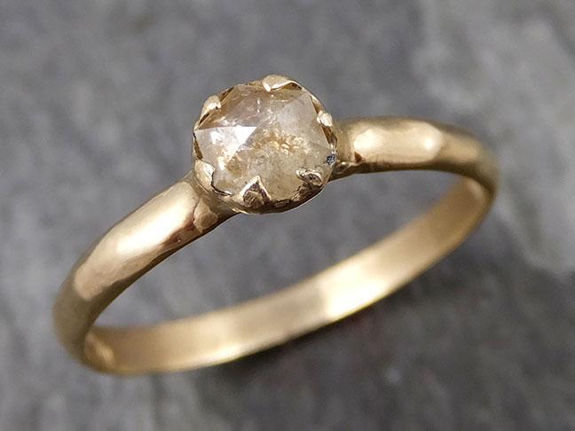 Fancy cut Champagne Diamond Solitaire Engagement 14k Yellow Gold Wedding Ring byAngeline 0878 - Gemstone ring by Angeline