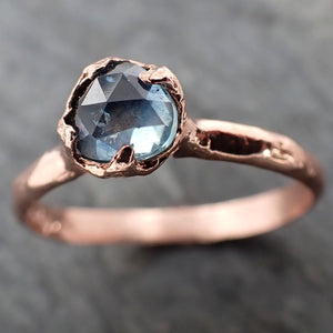 fancy cut blue sapphire 14k rose gold solitaire ring gold gemstone engagement ring 2349 Alternative Engagement
