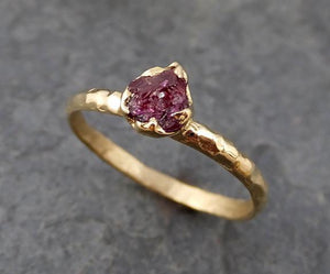 Raw Rough Ruby Solitaire Ring 14k red Gemstone Engagement birthstone Ring 0156 - by Angeline
