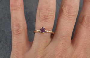 Raw Rough Ruby Solitaire Ring 14k red Gemstone Engagement birthstone Ring 0156 - by Angeline