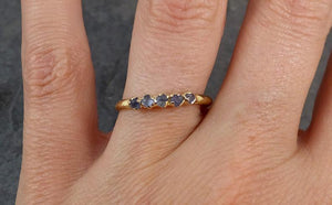 Raw Sapphire 18k Gold Engagement Ring Wedding Ring Custom One Of a Kind Blue Montana Gemstone Ring Multi stone Ring - by Angeline