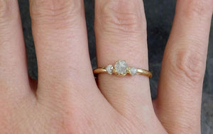 Raw Rough Diamond 18k gold Engagement Multi stone Ring Rough Gold Wedding Ring diamond Wedding Ring Rough Diamond Ring - by Angeline