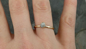 Raw Dainty Diamond Engagement Ring Rough Uncut Diamond Solitaire Recycled 14k gold Conflict Free Diamond Wedding Promise - by Angeline