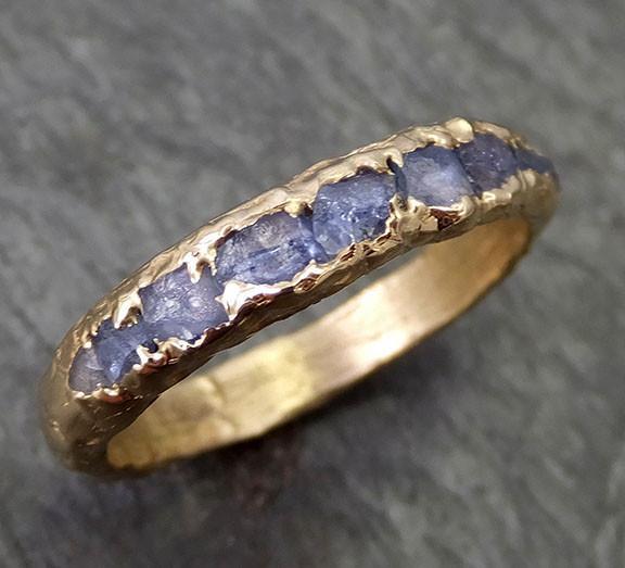 Custom Raw Sapphire Men's Wedding Band Custom One Of a Kind Blue Montana Gemstone Ring Multi stone Ring byAngeline C0262 - by Angeline
