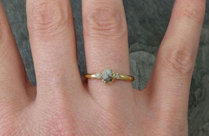 Raw Rough Diamond 18k yellow gold Engagement Multi stone Ring Rough Gold Wedding Ring diamond Wedding Ring Rough Diamond Ring byAngeline 0264 - by Angeline