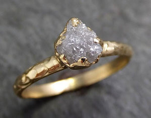 Raw Diamond Engagement Ring Rough Uncut Diamond Solitaire Recycled 14k gold Conflict Free Diamond Wedding Promise byAngeline 0282 - by Angeline