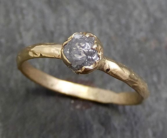 Raw Diamond Engagement Ring Rough Uncut Diamond Solitaire Recycled 14k gold Conflict Free Diamond Wedding Promise byAngeline 0286 - by Angeline