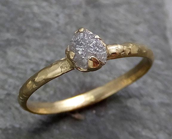 Raw Diamond Engagement Ring Rough Uncut Diamond Solitaire Recycled 14k gold Conflict Free Diamond Wedding Promise byAngeline 0287 - by Angeline