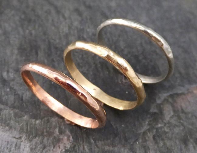 Custom Wedding band 14k gold white yellow or rose gold textured wedding rings byAngeline Recycled gold c100 - by Angeline
