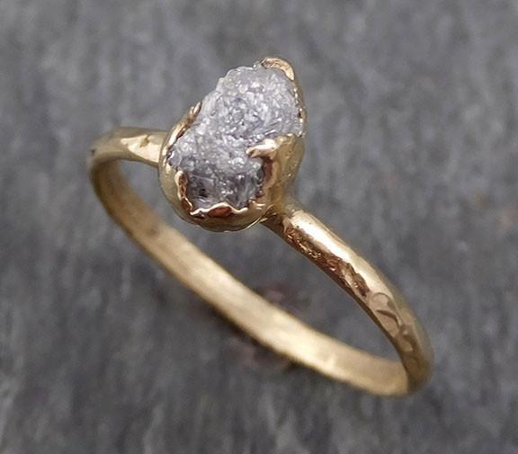 Raw Diamond Engagement Ring Rough Uncut Diamond Solitaire Recycled 14k yellow gold Conflict Free Diamond Wedding Promise byAngeline 0291 - by Angeline