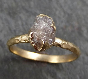 Raw Diamond Engagement Ring Rough Uncut Diamond Solitaire Recycled 14k gold Conflict Free Diamond Wedding Promise byAngeline 0297 - by Angeline