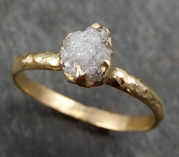 Raw Diamond Engagement Ring Rough Uncut Diamond Solitaire Recycled 14k gold Conflict Free Diamond Wedding Promise byAngeline 0298 - by Angeline