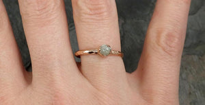 Raw Diamond Solitaire Engagement Ring Rough 14k rose Gold Wedding Ring diamond Stacking Ring Rough Diamond Ring byAngeline 0309 - by Angeline