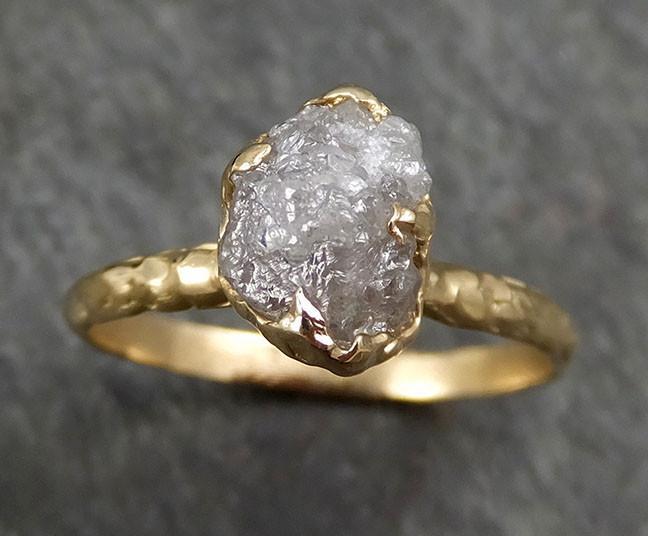 Raw Diamond Engagement Ring Rough Uncut Diamond Solitaire Recycled 14k gold Conflict Free Diamond Wedding Promise byAngeline 0321 - by Angeline