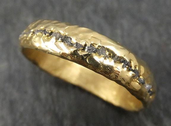Bliss Diamond - 1 1/4ct Raw Rough Diamond Eternity Ring Mens Satin Wedding Band 14K White Gold