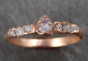 Raw Rough Uncut Diamond Wedding Band 14k Rose Gold Pink Diamond Wedding Ring byAngeline 0342 - by Angeline