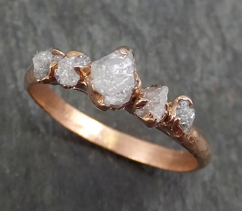 Raw Diamond Rose gold Engagement Ring Rough Gold Wedding Ring diamond Wedding Ring Rough Diamond Ring byAngeline 0363 - by Angeline