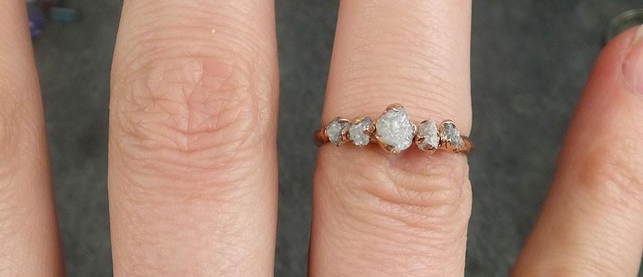 Raw Diamond Rose gold Engagement Ring Rough Gold Wedding Ring diamond Wedding Ring Rough Diamond Ring byAngeline 0363 - by Angeline