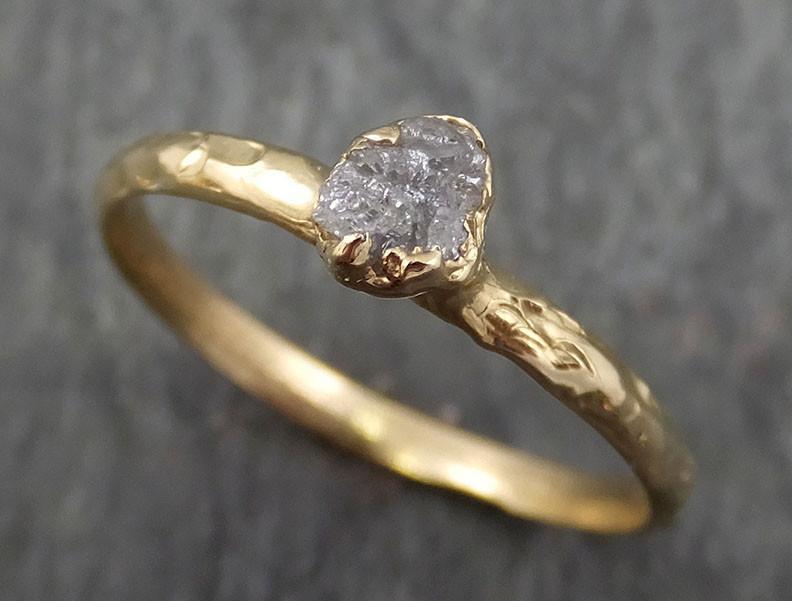 Raw Diamond Engagement Ring Rough Uncut Diamond Solitaire Recycled 14k yellow gold Conflict Free Diamond Wedding Promise byAngeline 0366 - by Angeline