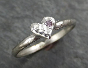 Raw rough Conflict Free Pink Diamond White Heart Ring byAngeline 0372 - by Angeline