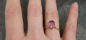 Raw Spinel Natural Facets Gold statement Ring One Of a Kind Pink Gemstone Ring stone Ring byAngeline 0377 - by Angeline