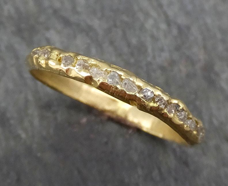 Raw Rough Uncut Diamond Wedding Band 18k / 14k Gold Diamond Wedding Ring byAngeline C0380_3mm