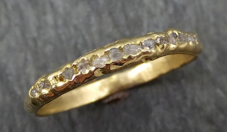 Raw Rough Uncut Diamond Wedding Band 18k / 14k Gold Diamond Wedding Ring byAngeline C0380 - Gemstone ring by Angeline