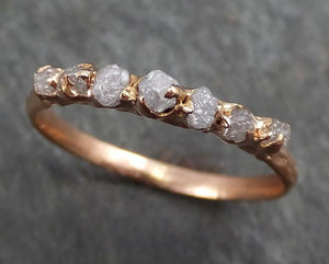 Dainty Raw Diamond Rose gold Engagement Ring multi stone Rough Gold Wedding Ring diamond Wedding Ring Rough Diamond Ring byAngeline 0398.1 - by Angeline