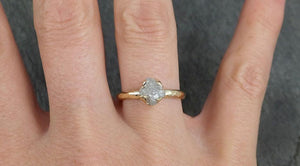Raw Diamond Engagement Ring Rough Uncut Diamond Solitaire Recycled 14k gold Conflict Free Diamond Wedding Promise byAngeline 0410 - by Angeline