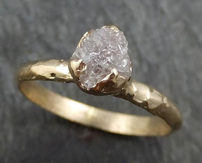 Raw Diamond Engagement Ring Rough Uncut Diamond Solitaire Recycled 14k yellow gold Conflict Free Diamond Wedding Promise byAngeline 0411 - by Angeline