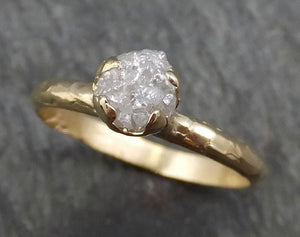 Raw Diamond Engagement Ring Rough Uncut Diamond Solitaire Recycled 14k yellow gold Conflict Free Diamond Wedding Promise byAngeline 0412 - by Angeline