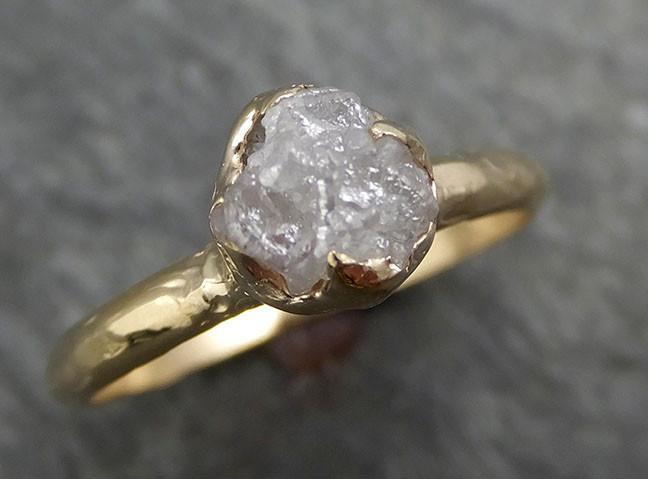 Raw Diamond Engagement Ring Rough Uncut Diamond Solitaire Recycled 14k yellow gold Conflict Free Diamond Wedding Promise byAngeline 0425 - by Angeline