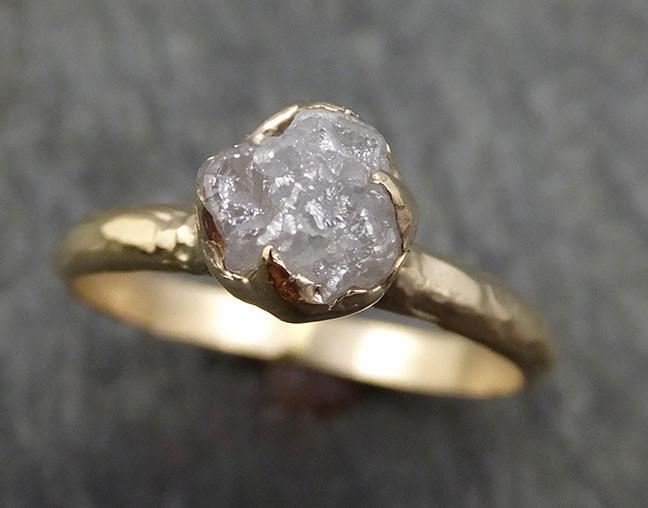 Raw Diamond Engagement Ring Rough Uncut Diamond Solitaire Recycled 14k yellow gold Conflict Free Diamond Wedding Promise byAngeline 0425 - by Angeline