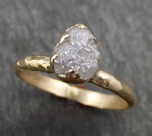 Raw Diamond Engagement Ring Rough Uncut Diamond Solitaire Recycled 14k yellow gold Conflict Free Diamond Wedding Promise byAngeline 0426 - by Angeline