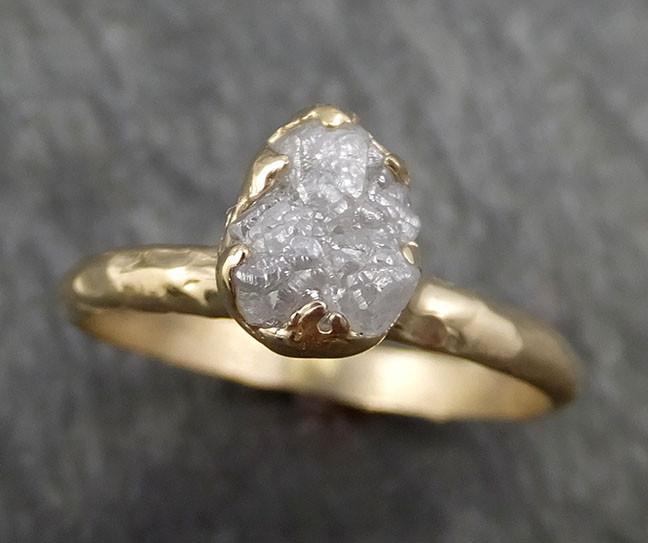Raw Diamond Engagement Ring Rough Uncut Diamond Solitaire Recycled 14k yellow gold Conflict Free Diamond Wedding Promise byAngeline 0426 - by Angeline